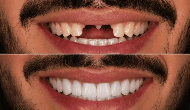 Resultado 4 — antes e depois de prótese protocolo na IOEX